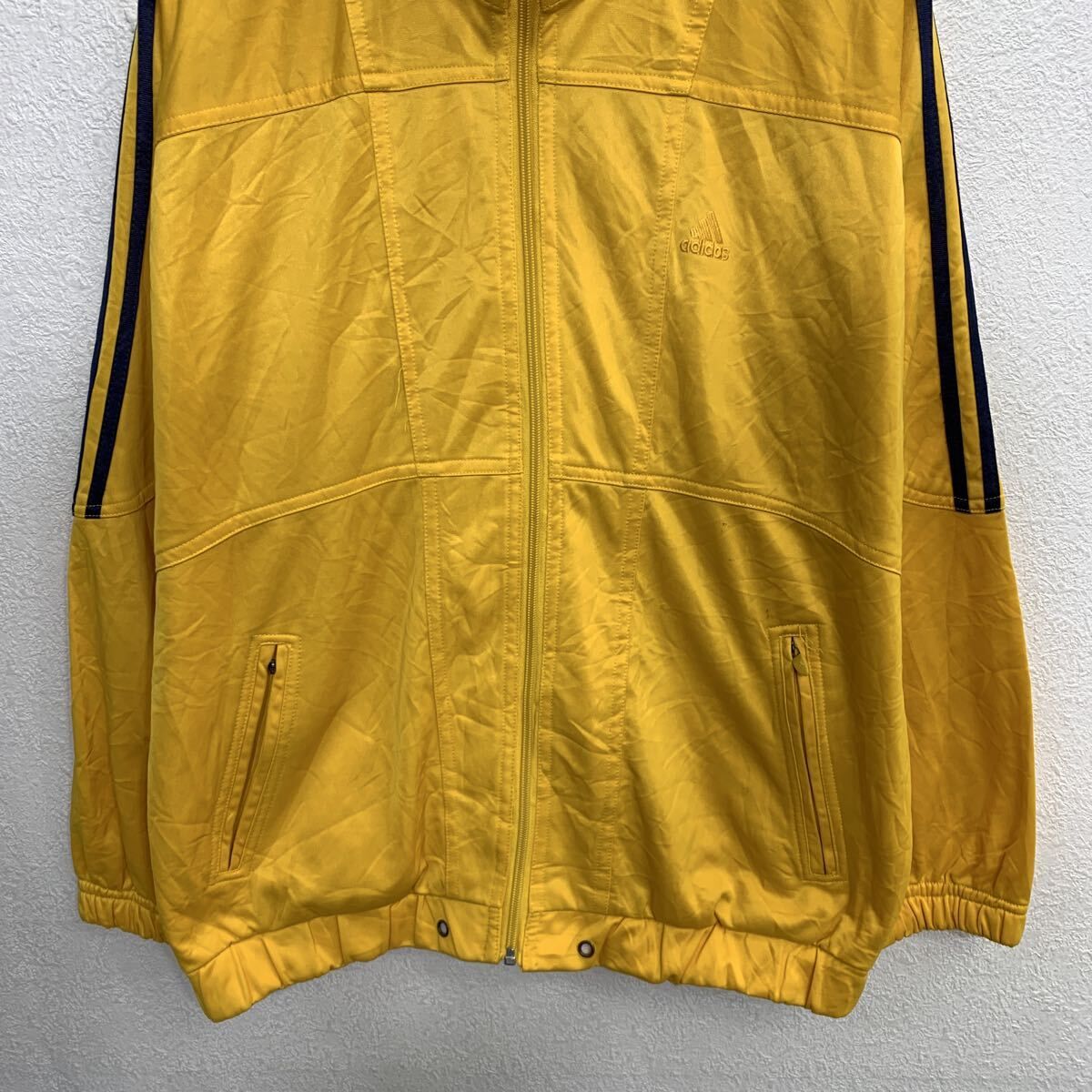 adidas ロゴジャージ L イエロー ネイビー アディダス ジップアップ 