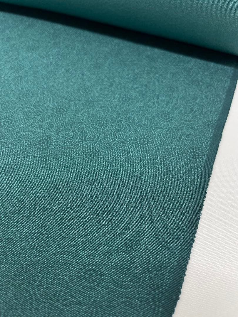 小紋 人間国宝 中村勇二郎 草木染 古代菊 ストレートグリーン色 正絹