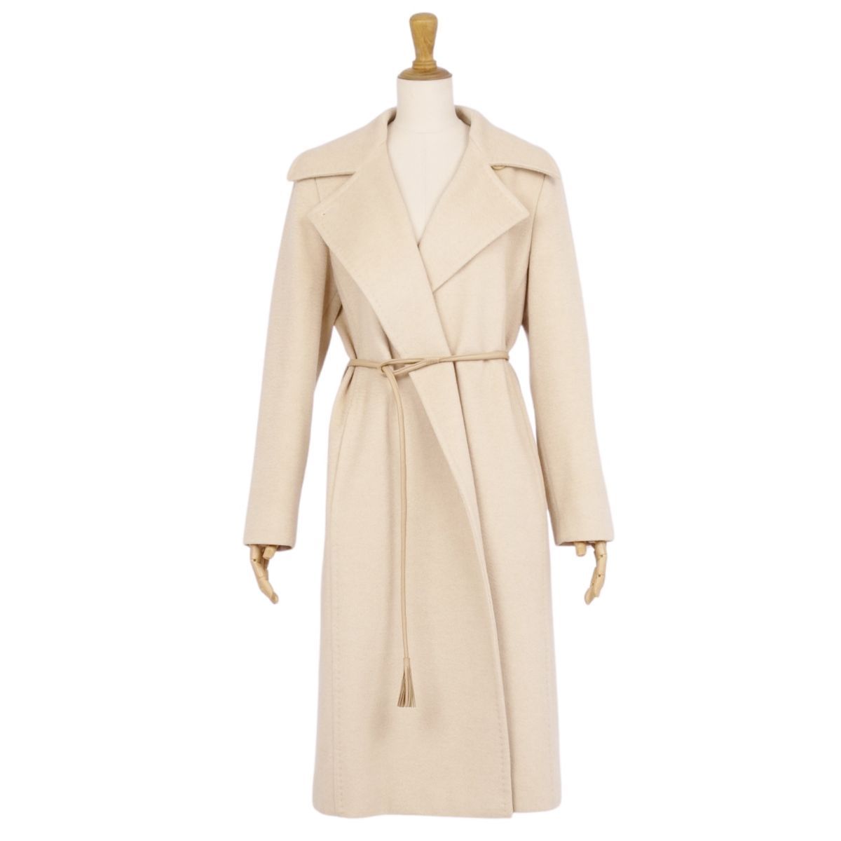美品 マックスマーラ Max Mara 白タグ マニュエラ ラップコート チェス 