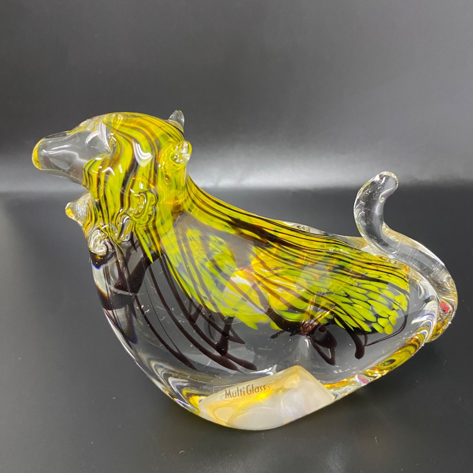 マルティグラス　トラ 希少・美品】Multi Glass マルティグラス 虎 トラ ガラス工芸品