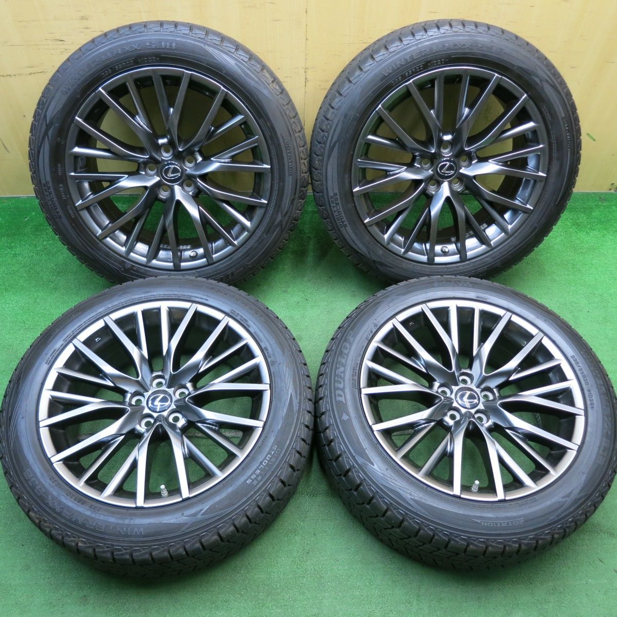 センサー付 バリ溝 キレイ 9.5分 レクサス RX Fスポーツ 純正 235|55R20 スタッドレス ダンロップ ウインターマックス SJ8 20インチ PCD114.3|5H 5060601AKス