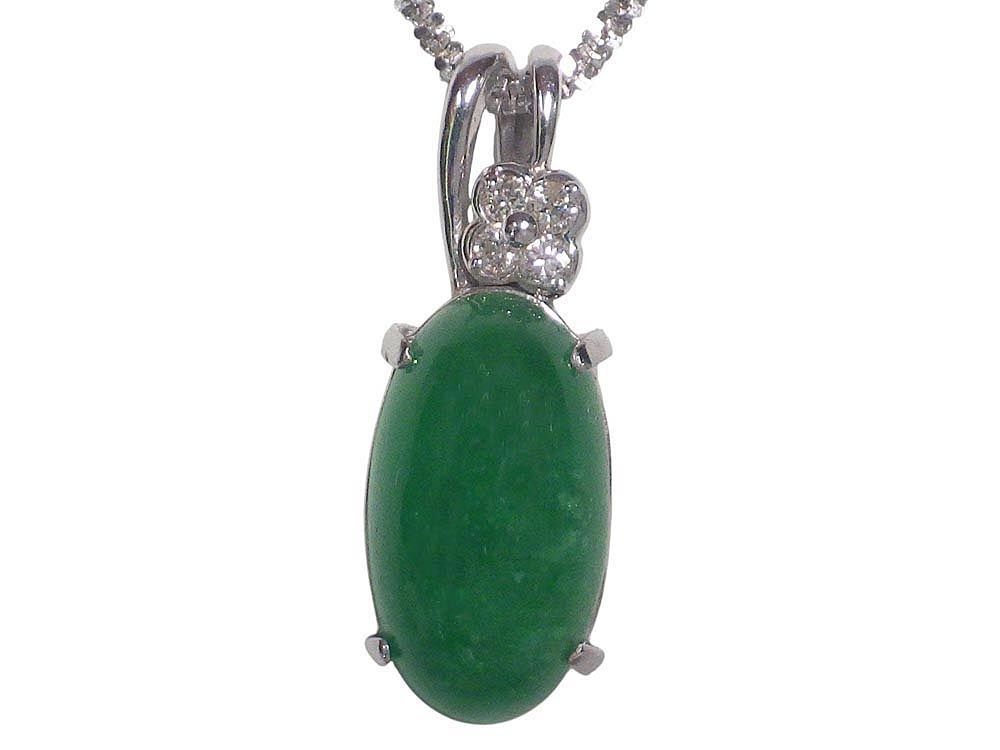 エメラルド ダイヤモンド ネックレス K18WG 5.46g 50cm カード鑑別付 Jewelry Emerald4.68ct Dia0.08ct Necklace
