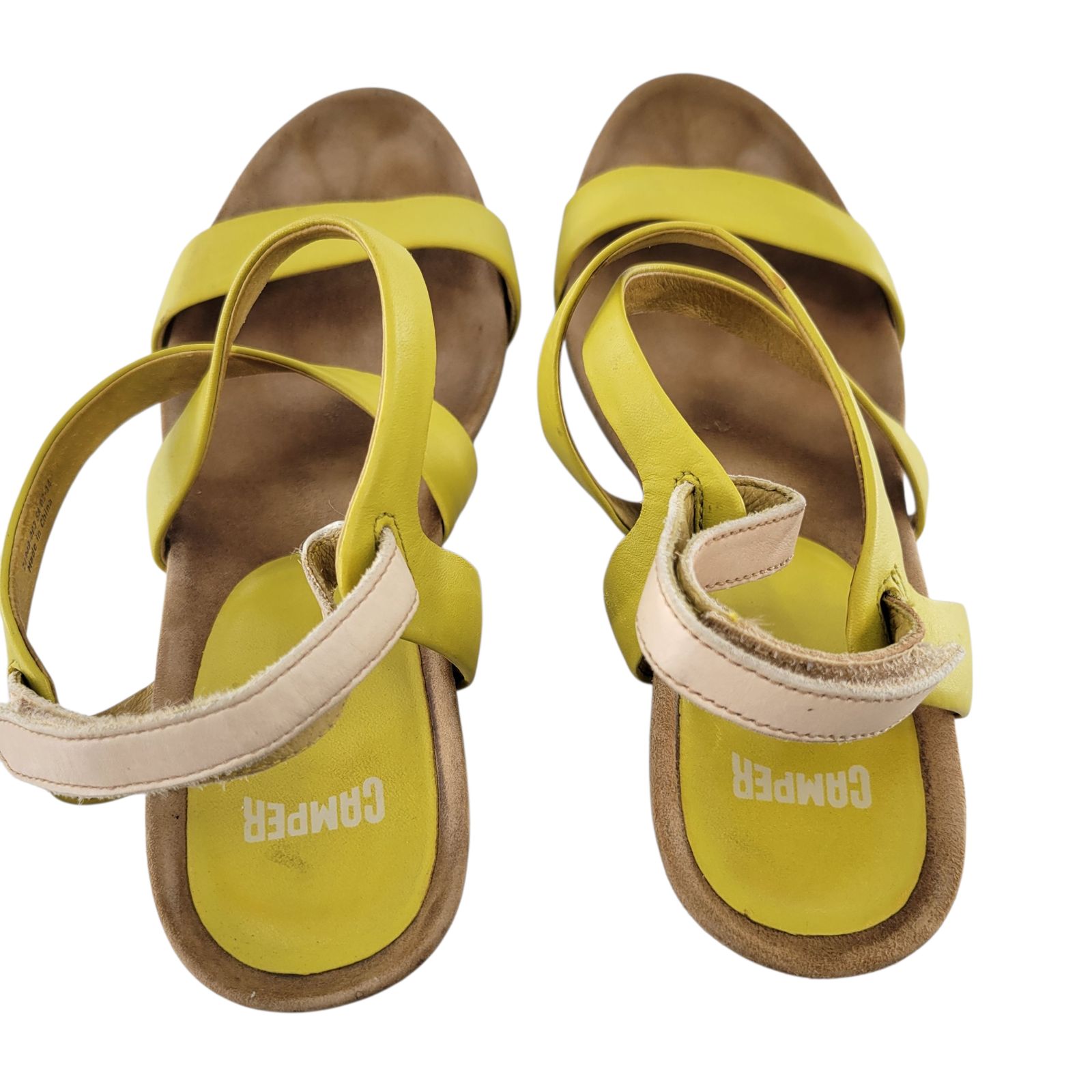 【新品】Camper クシュクロスサンダル　イエロー CAMPER カンペール サンダル ヒール クロスストラップ マジック