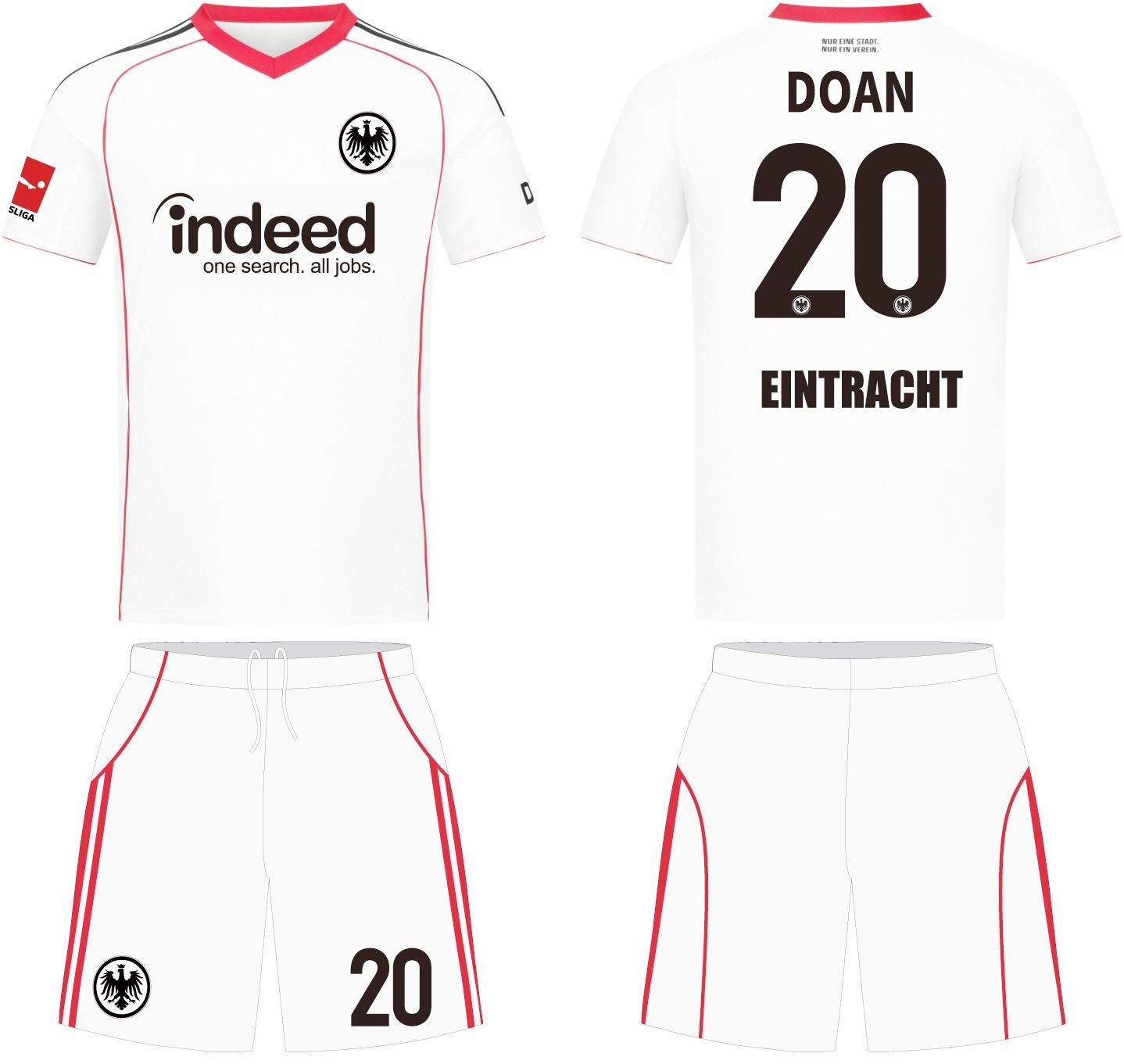 フランクフルトアウェイ サッカーユニフォーム 堂安仕様 DOAN 20番