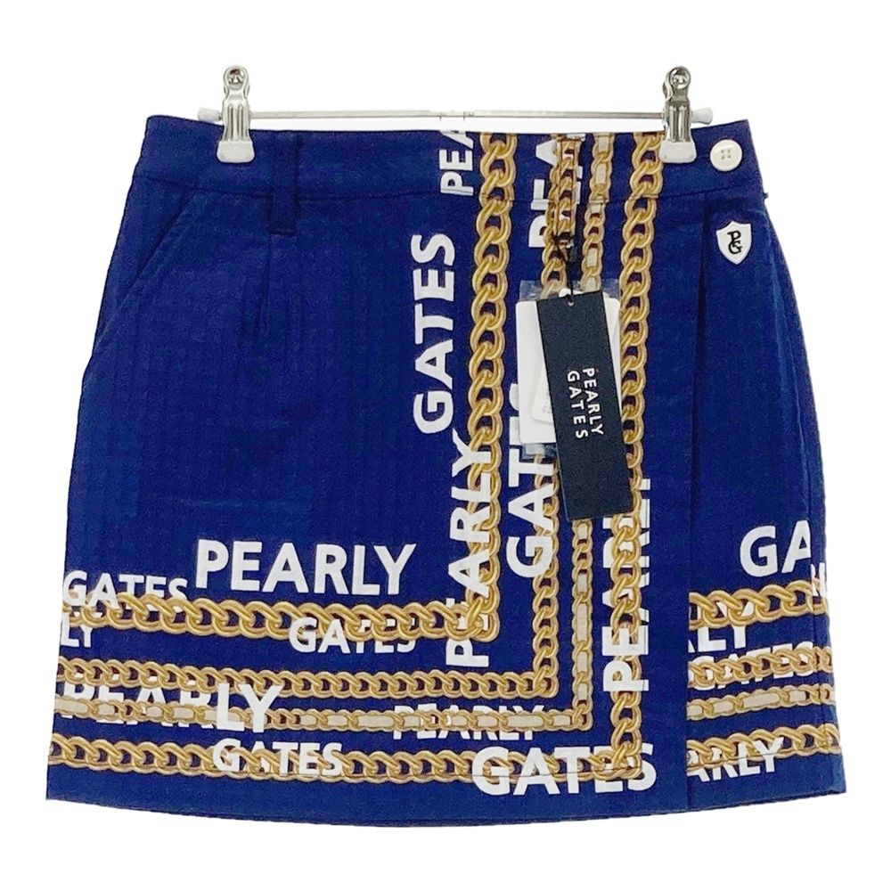 サイズ 0 PEARLY GATES パーリーゲイツ 055-2234010 ストレッチスカート チェーン柄 ネイビー系 240101535113 ゴルフウェア レディース ストスト