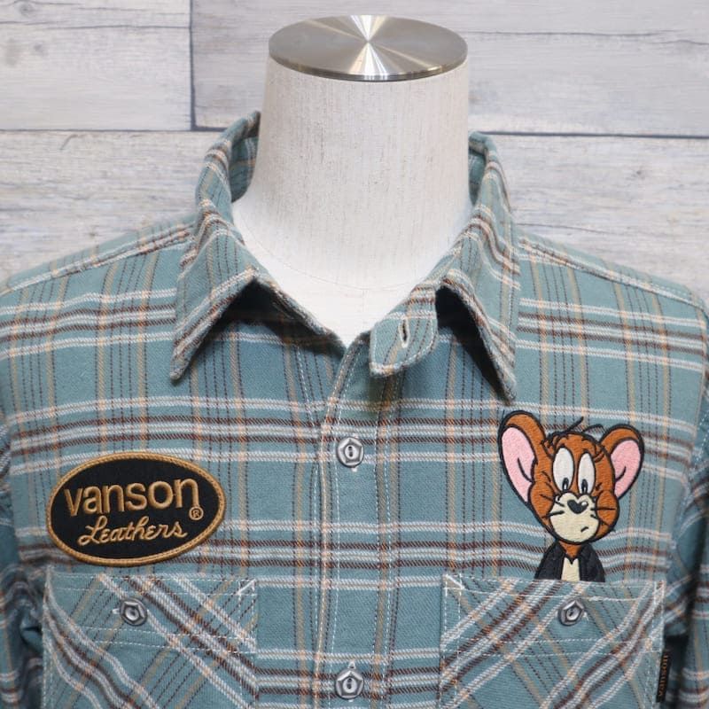 新品 メンズ トムとジェリー VANSON バンソン コラボ 長袖 シャツ 