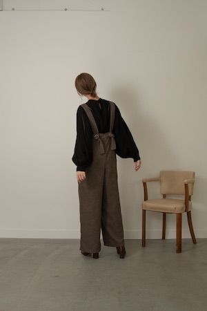 amiur velvet tie back overall Gray - メルカリ