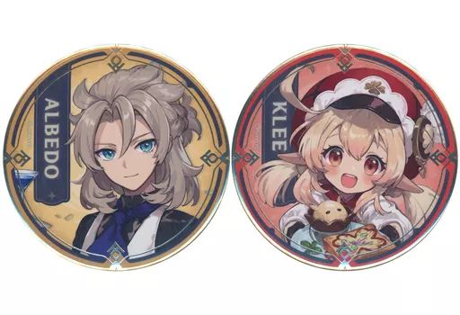【中古】バッジ・ピンズ アルベド＆クレー(コラボ衣装) 缶バッジセット(2個セット) 「原神&times;SWEETS PARADISE -そよ風の饗宴-」