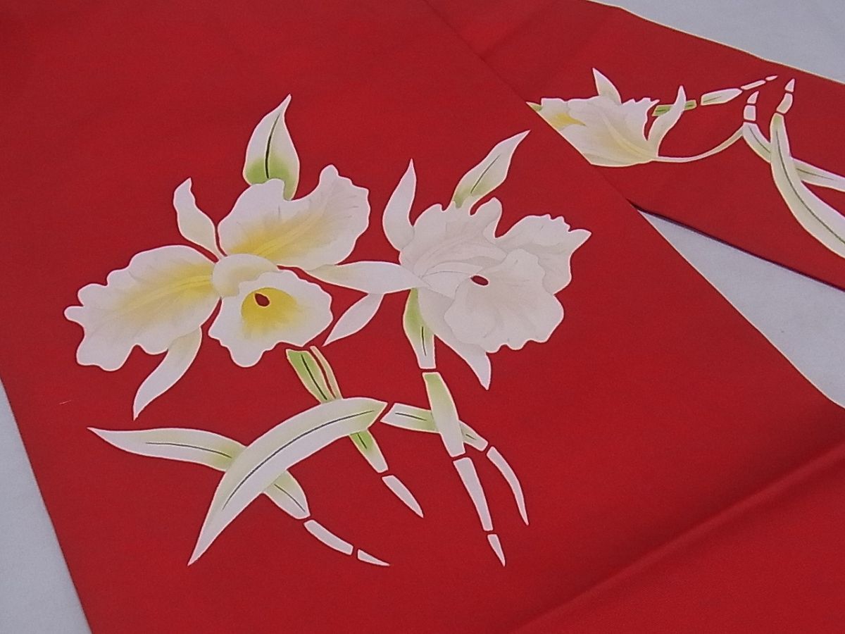 平和屋着物□塩瀬 九寸名古屋帯 草花文 正絹 逸品 A-sx6883 平和