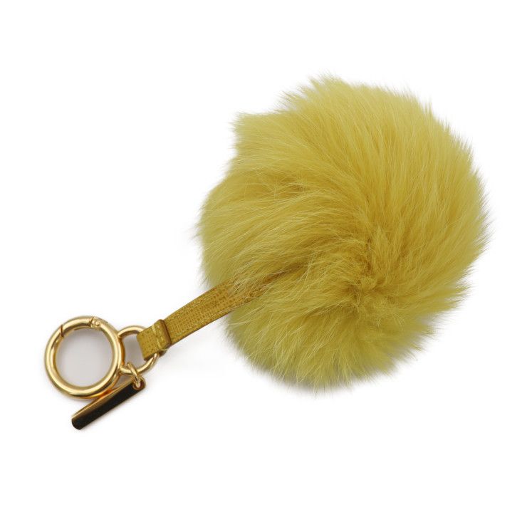 FENDI フェンディ キーホルダー ポンポンチャーム ファー ゴールド金具 新品未使用 FENDI フェンディ ポンポンチャーム グレー