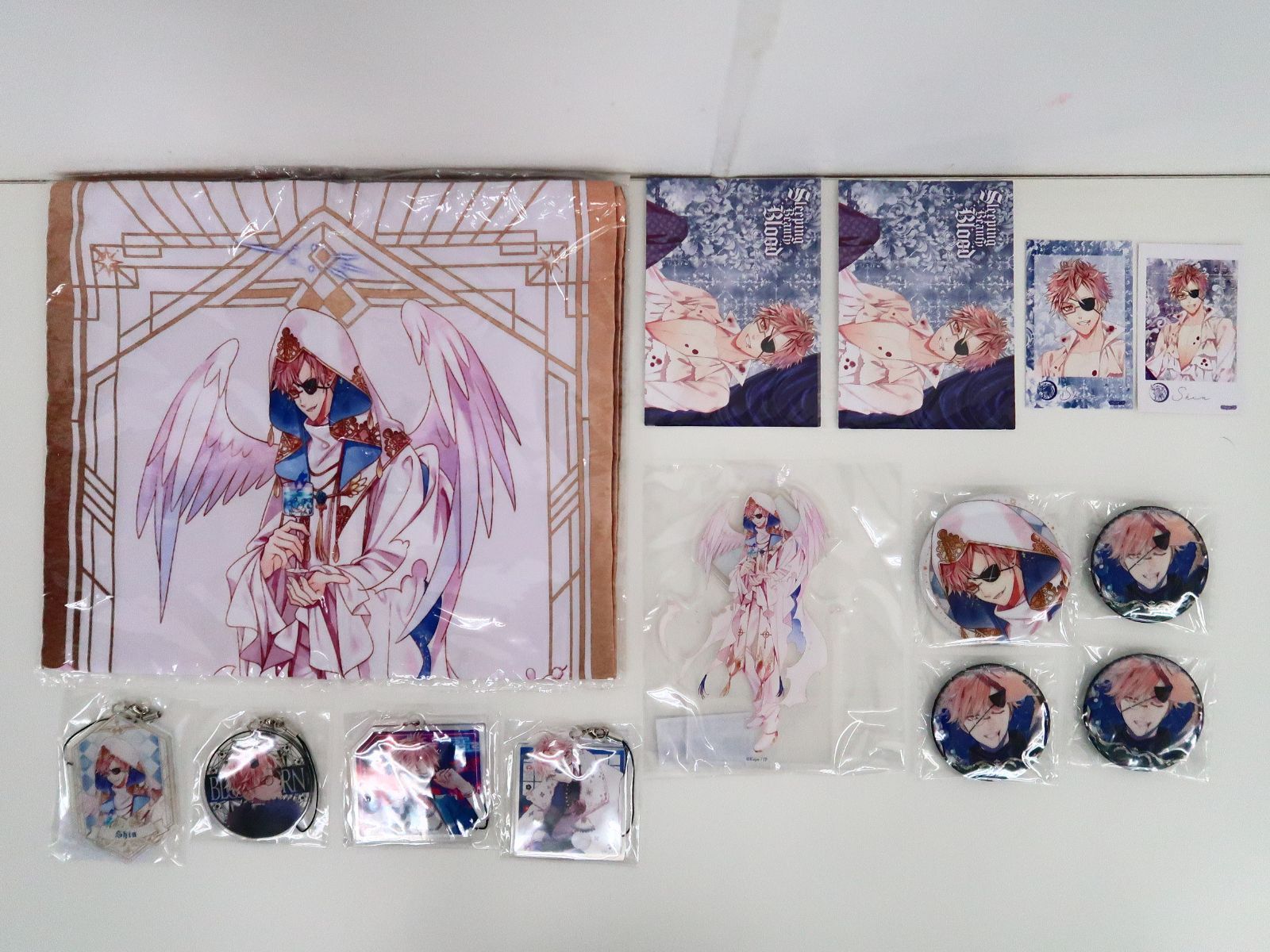 14点セット DIABOLIK LOVERS 月浪シン グッズ/Sleeping beauty blood/BRIDAL ROSES/缶バッジ/カード/クッションカバー/アクリルスタンド/ブロマイド