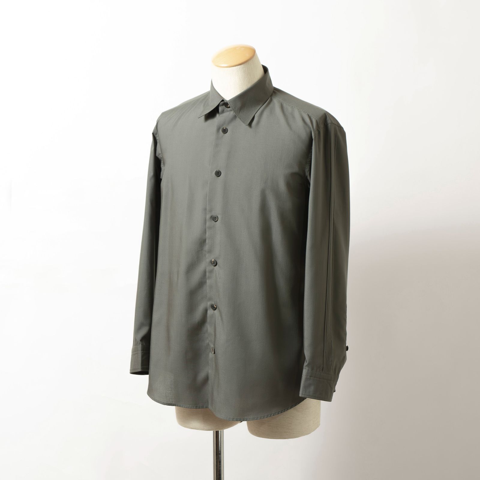 イッセイミヤケ ISSEY MIYAKE MEN ロングスリーブシャツ モスグリーン