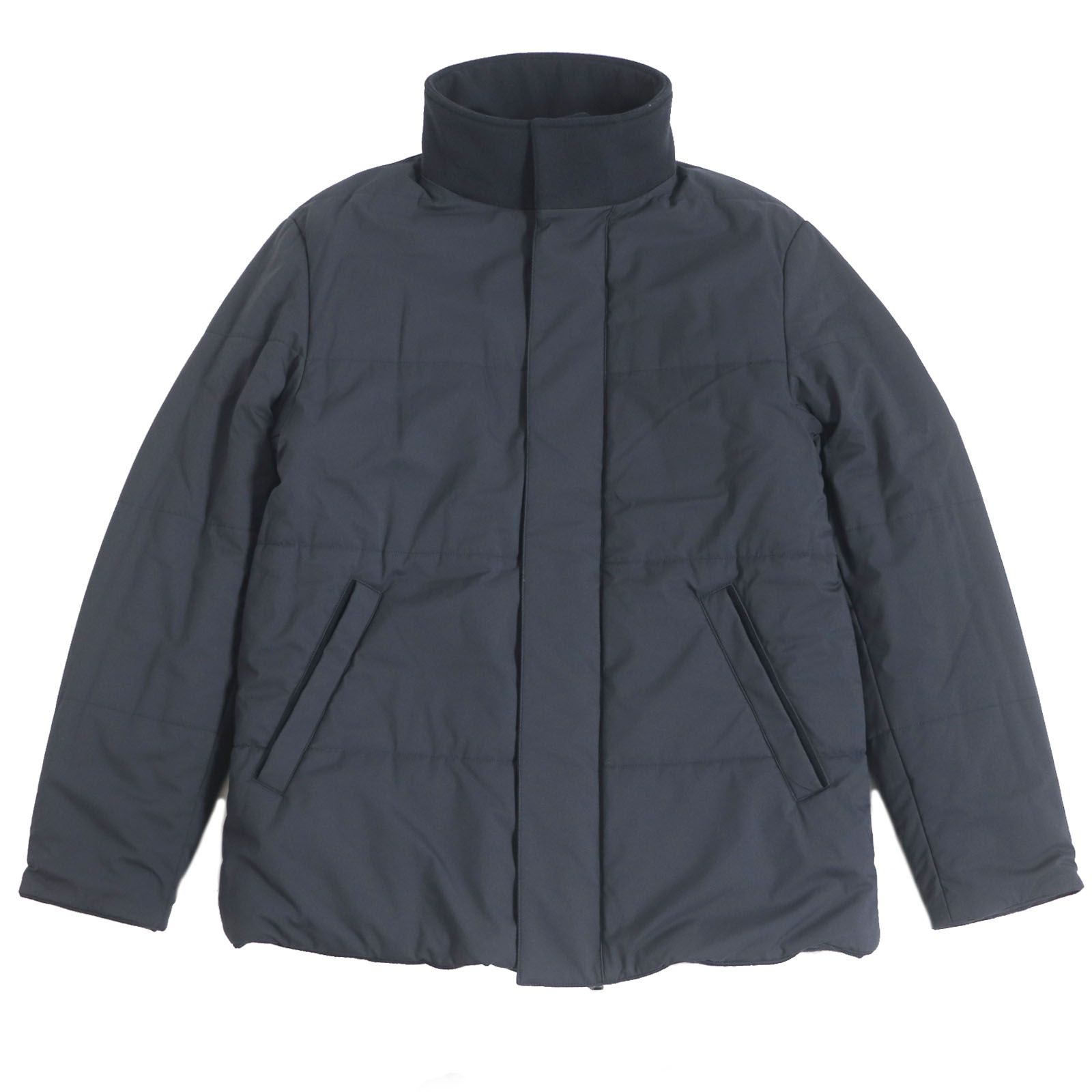極美品 Loro Piana ロロピアーナ FAI8308 GREEN STORM SYSTEM カシミヤ混 リバーシブル 中綿 パティングジャケット ブルゾン ネイビー XS イタリア製 正規品 メンズ