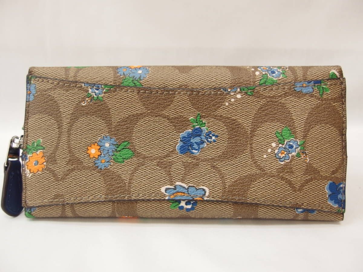 美品☆COACH コーチ シグネチャー柄 F58696 PVCレザー ポーチ