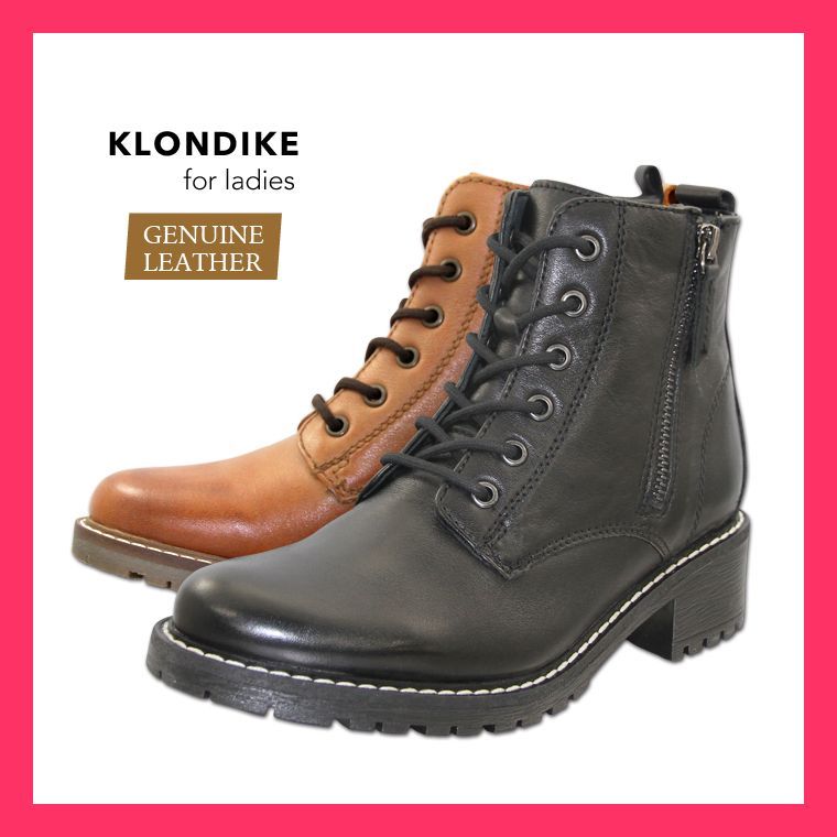 KLONDIKE】【本革】 ダブルファスナー 6ホールレースアップブーツ 28