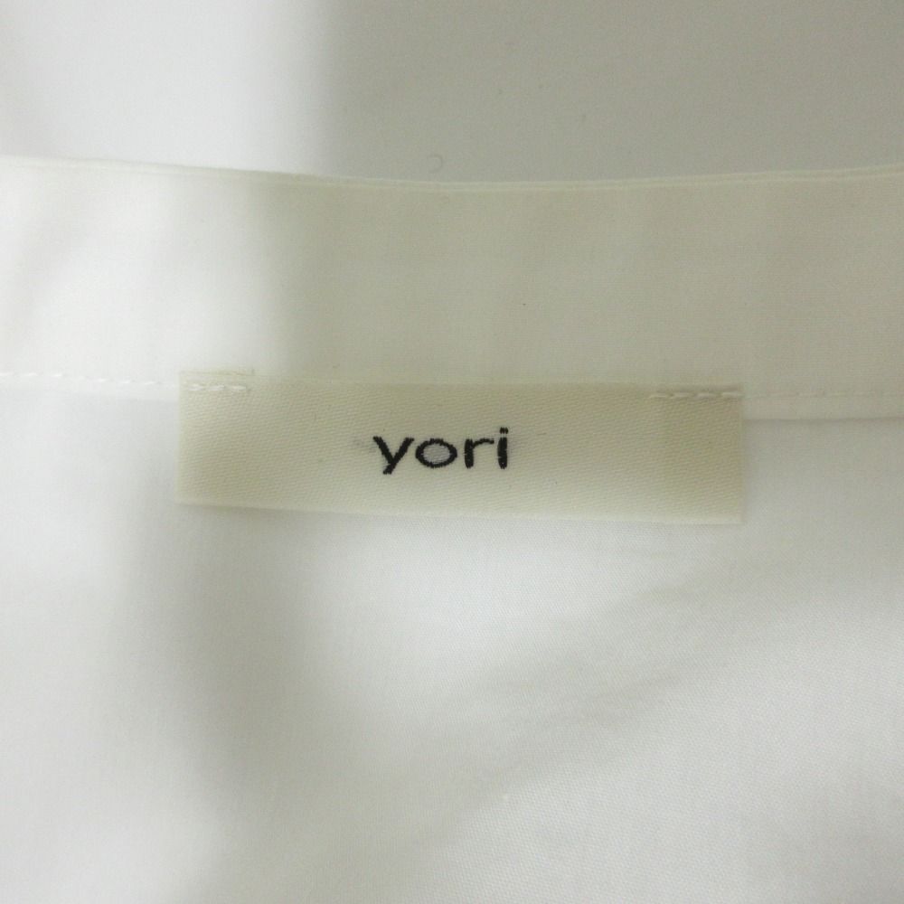 良品 クリーニング済 21AW yori ヨリ リボン パフスリーブ ブラウス シャツ F ホワイト レディース 古着 中古 良品 クリーニング済 21AW yori ヨリ リボン パフスリーブ