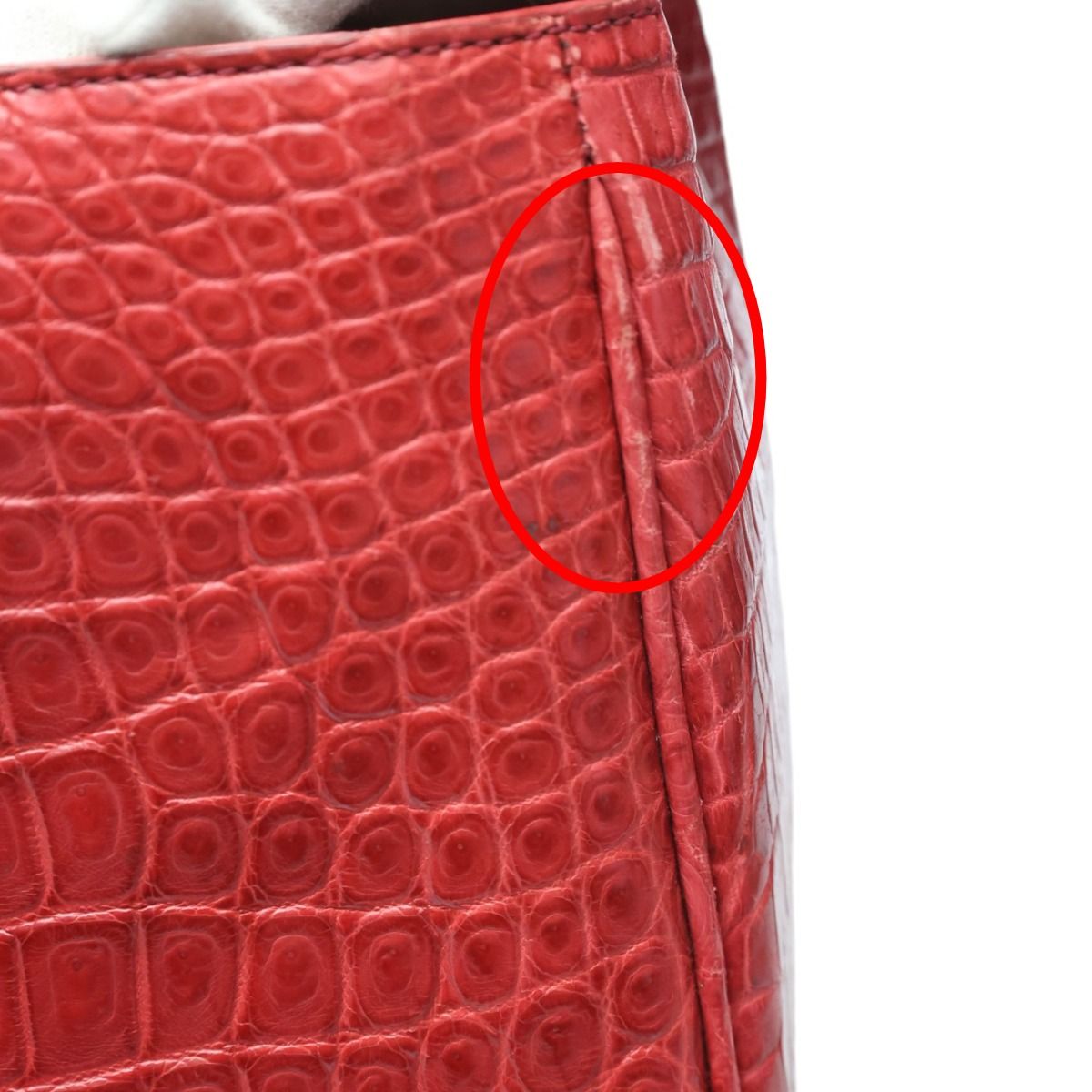 クロコダイル ハンドバッグ レッド CROCODILE 2WAY JRA 日本製