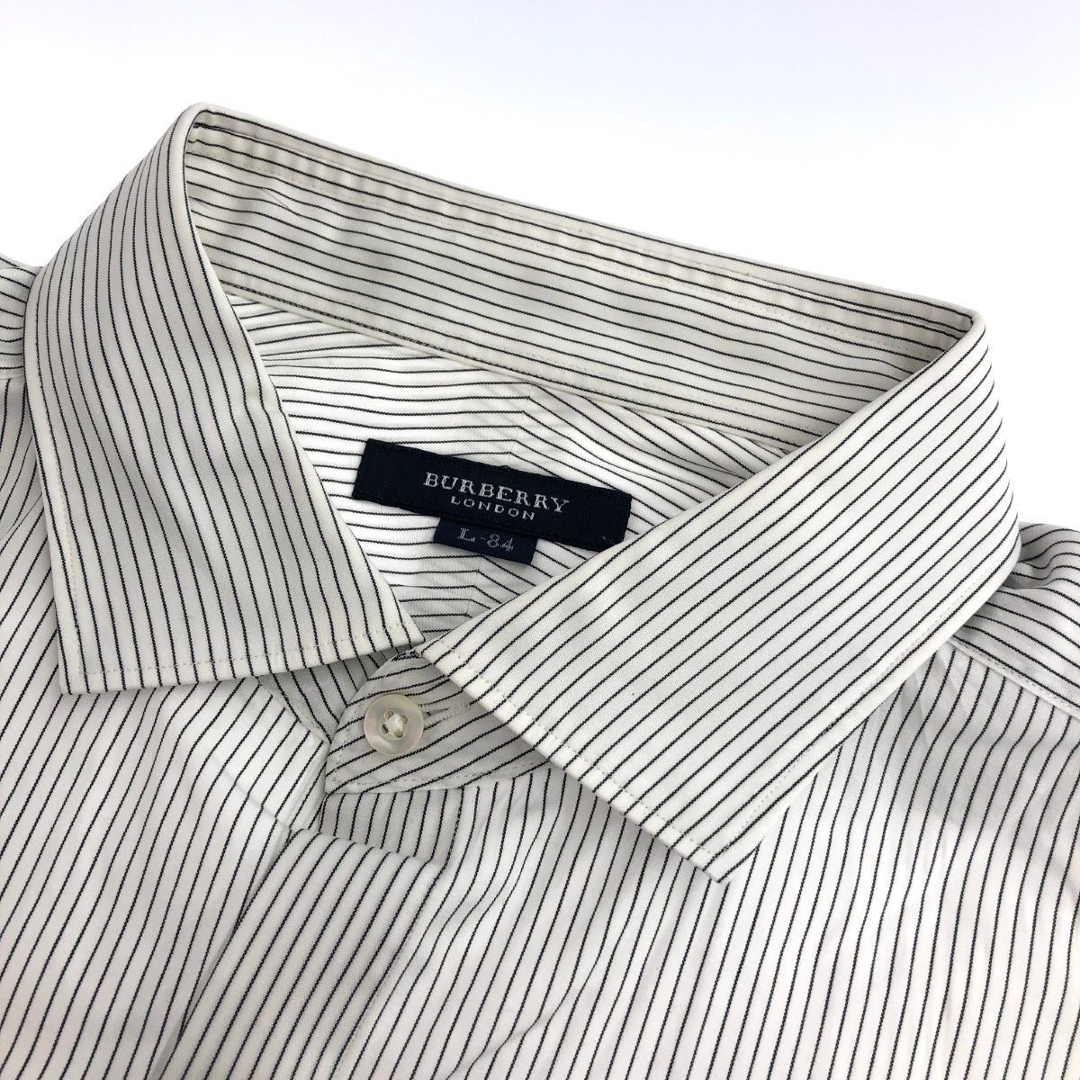 BURBERRY LONDON バーバリーロンドン ストライプ 長袖ドレス シャツ 