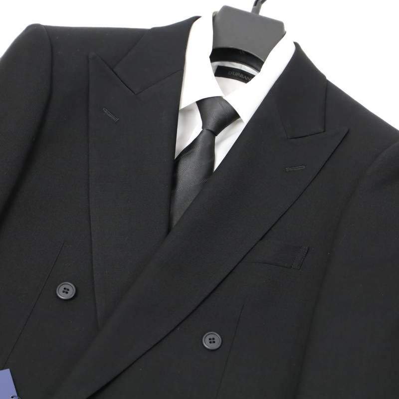 MACKENZIE マッケンジー フォーマルスーツ 礼服 オンワード ダブルスーツ ブラックスーツ ワンタック 略礼装 A4 - 982