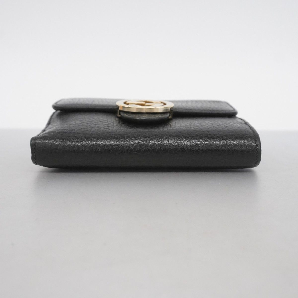 5mc3506 グッチ 財布 インターロッキングG 615525 レザー ブラック シャンパンゴールド金具 レディース