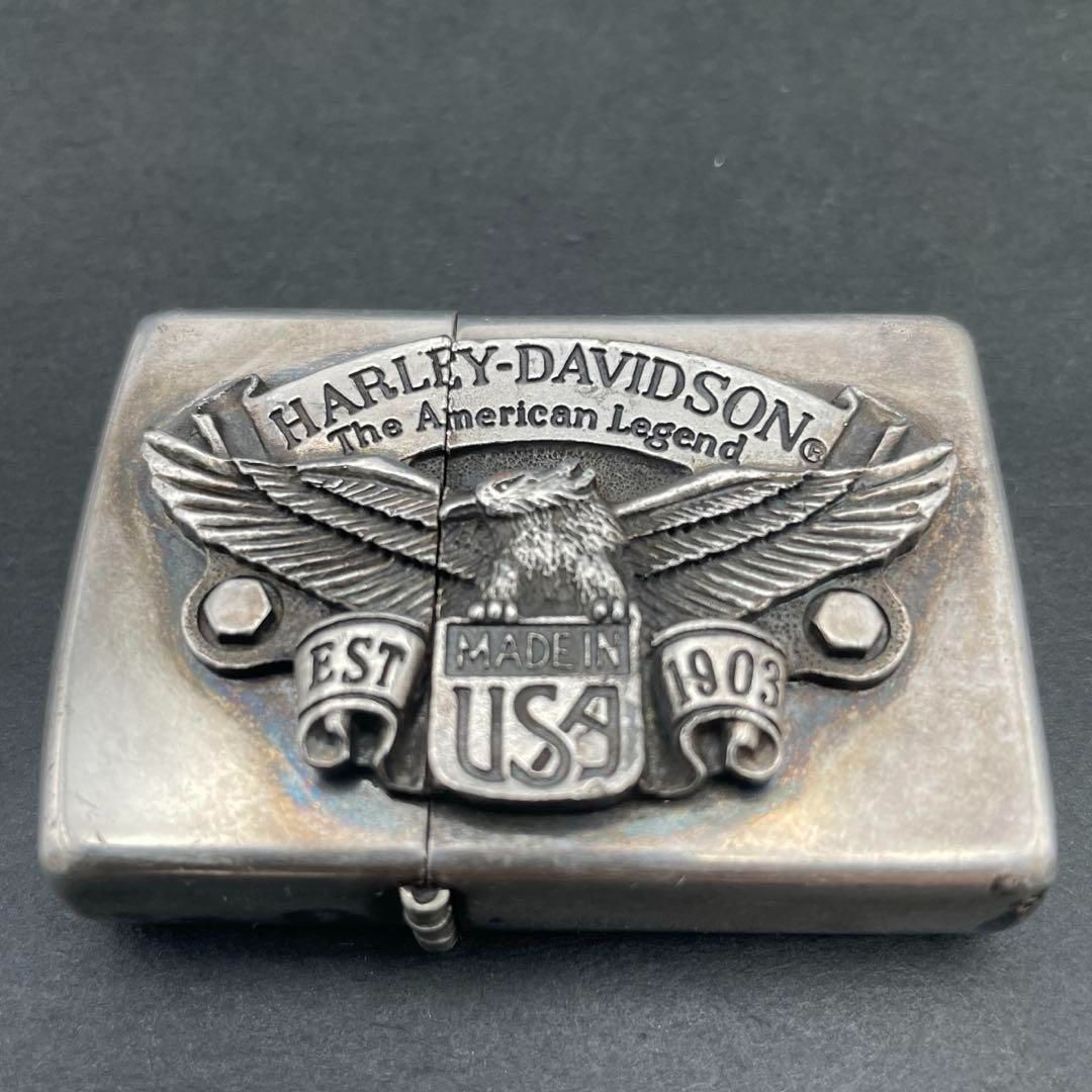 Zippo ハーレーダビッドソン イーグル立体メタル貼り横向き 1994年5月
