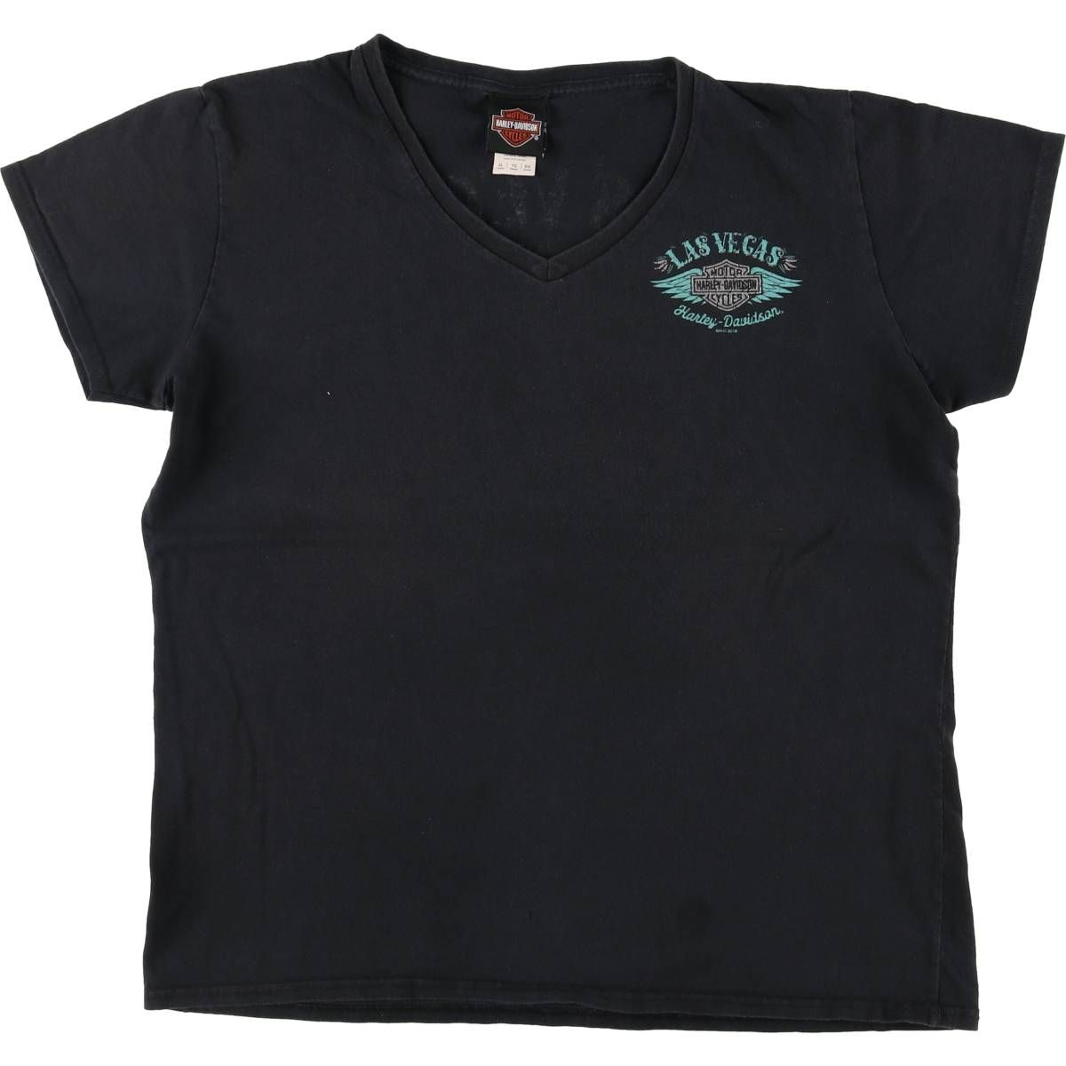 古着 ハーレーダビッドソン Harley-Davidson Vネック バックプリント モーターサイクル バイクTシャツ レディースXL相当|eaa547456