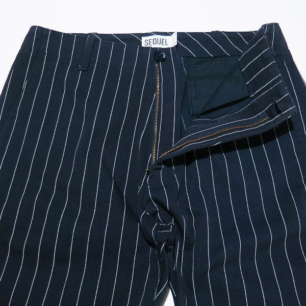 SEQUEL シークエル STRIPE CHINO PANTS TYPE-F ストライプ チノパンツ タイプF ネイビー トラウザー ボトムス サイズS  - メルカリ