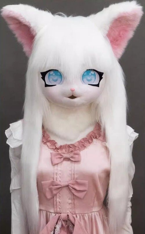 着ぐるみヘッド 猫 白 口開け 全頭ヘッド ケモノ マスク ファースーツ ぬいぐるみ コスプレ コスチューム - メルカリ