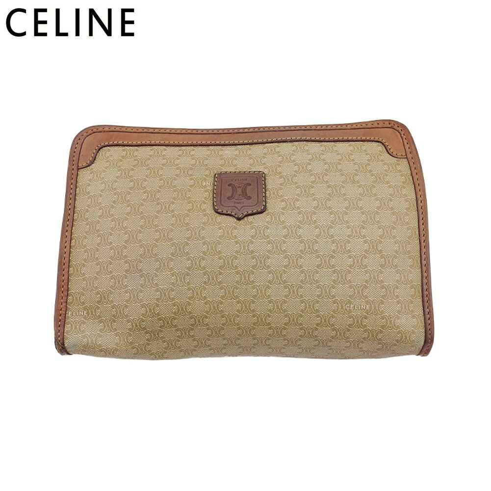 CELINE クラッチバッグ ベージュ/ブラウン CELINE ［飯能本店］CELINE セリーヌ クラッチバッグ PVC