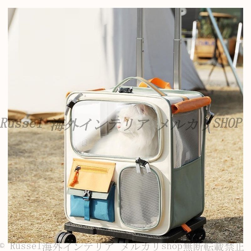 ペット キャリー バッグ 3way 静音 キャスター 付き おしゃれ かわいい カート リュック 折りたたみ 収納 猫 キャット