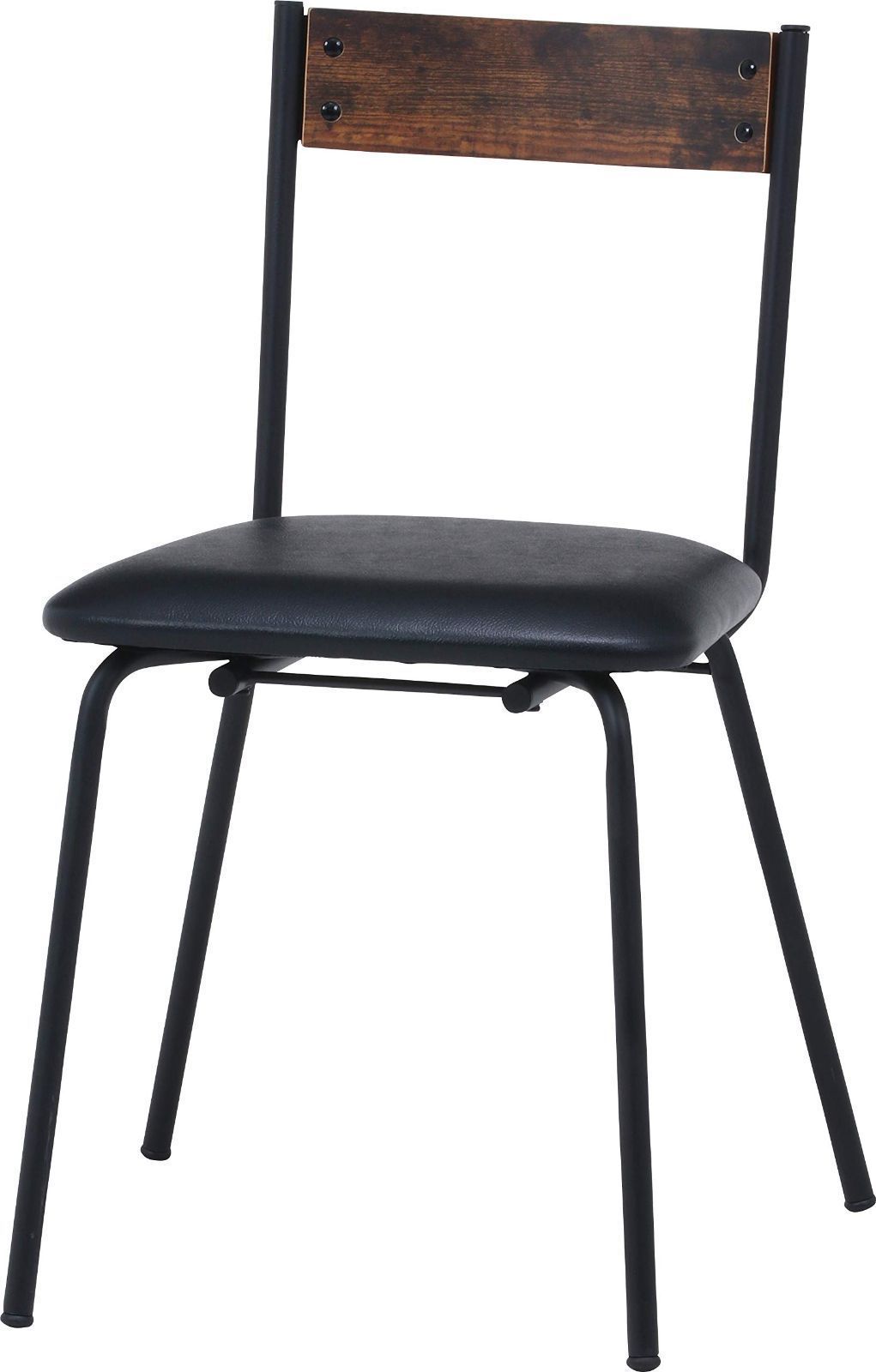 【数量限定】ナビア ヴィンテージ風 ブラック 座面高さ45cm 14660 幅48×奥行51×高さ74cm クッション ダイニングチェア 不二貿易