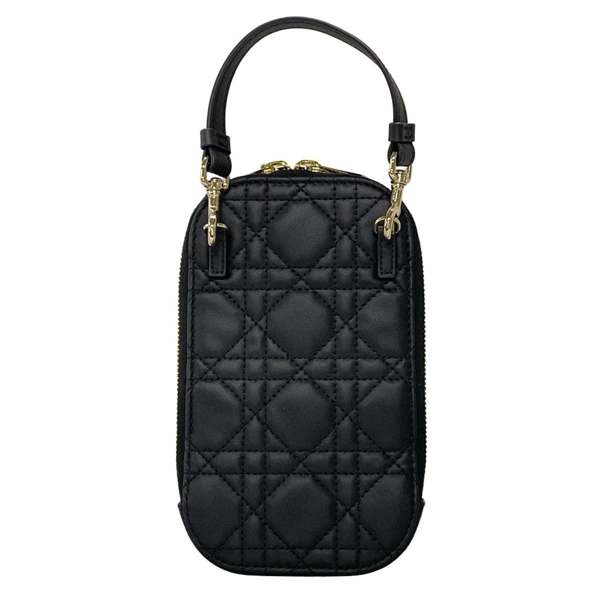 DIOR ChristianDior ディオール クリスチャンディオール 携帯電話ケース レディディオール 黒 スマートフォンケース レザー