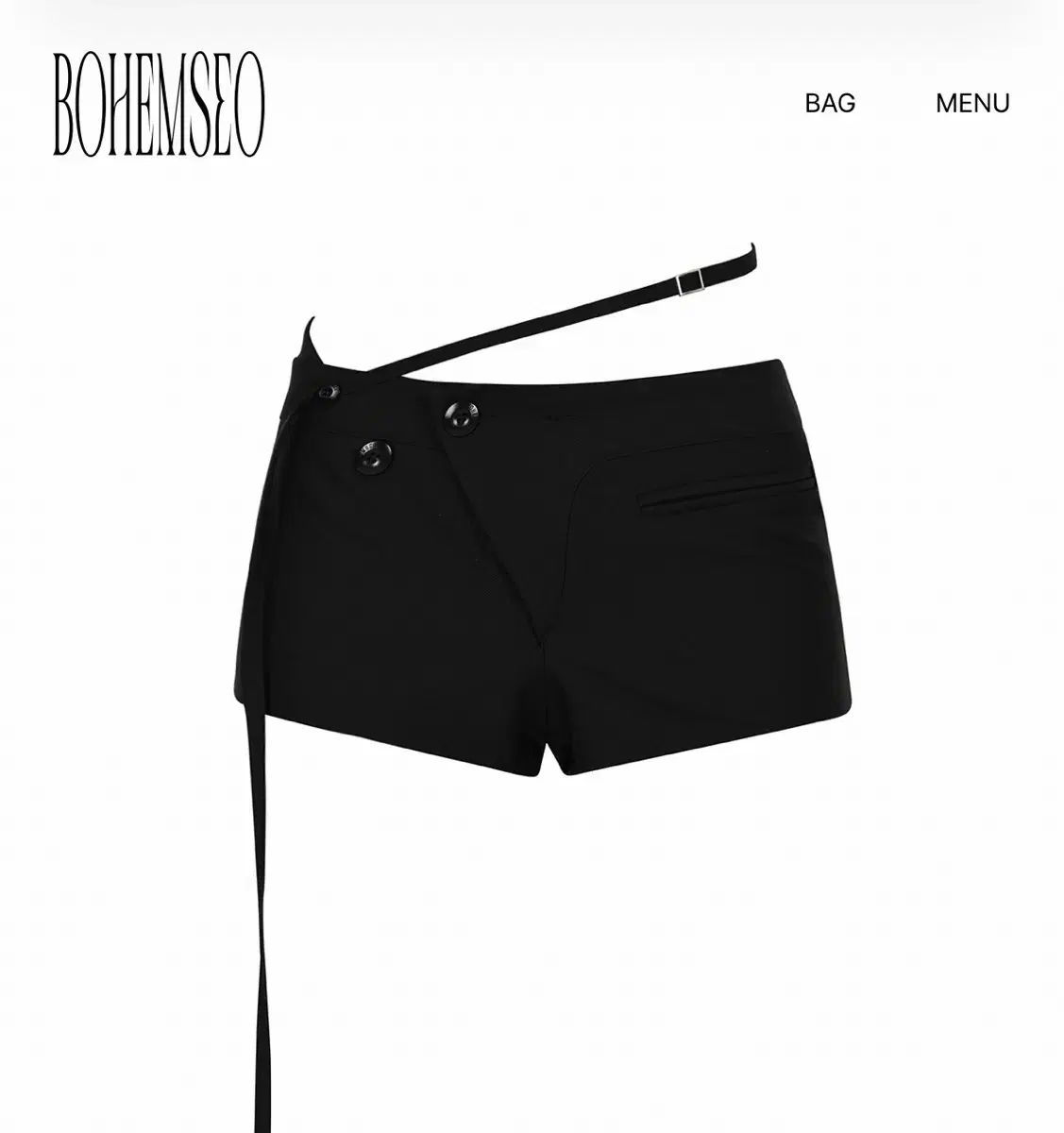 BOHEMSEO ボヘミアンソウル Belted oblique shorts S ショートパンツ