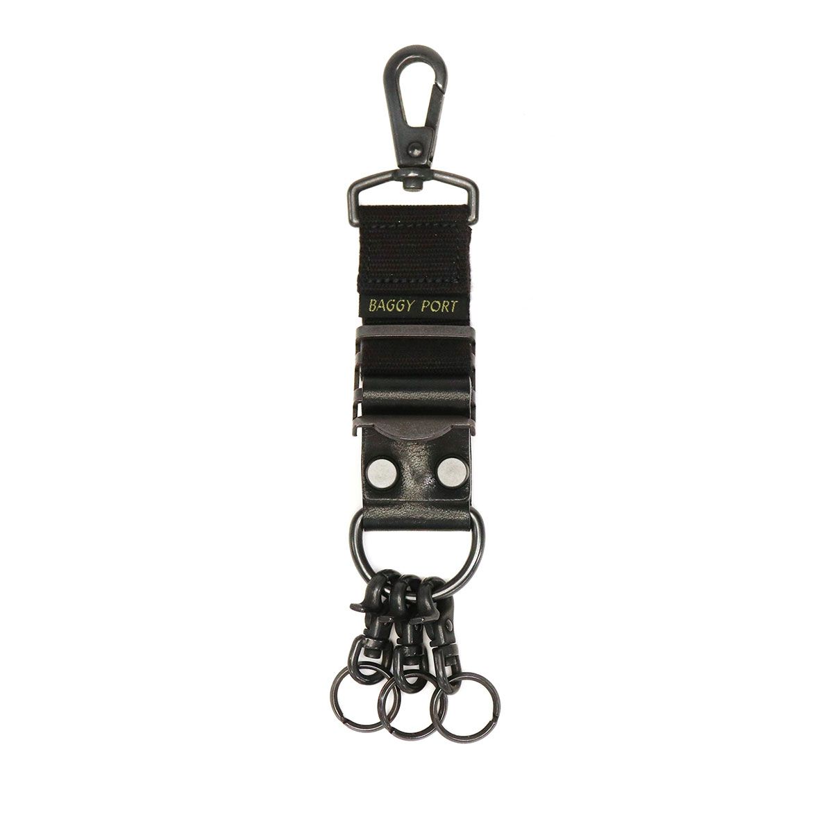 【メール便】バギーポート キーホルダー 革 BAGGY PORT キーリング Military Key Holder バックルキーホルダー メンズ レディース 日本製 GRN-521 ブラック