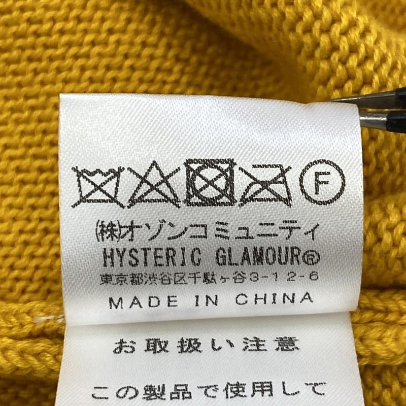 中古】HYSTERIC GLAMOUR 25SS FLYING V編込みセーター イエロー