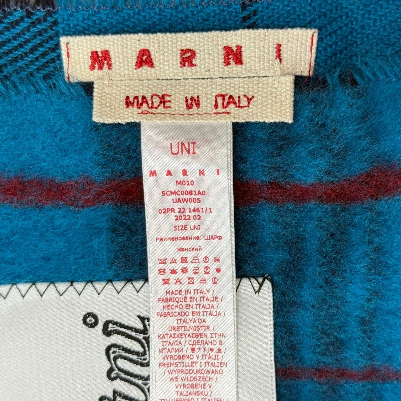 MARNI マルニ 22AW チェック柄ウールマフラー SCMC0081A0 UAW005 F  