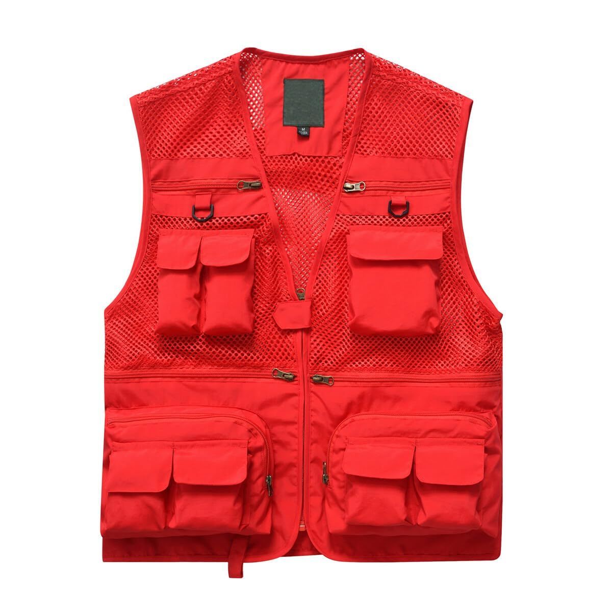 【収納力◎】RED HEAD 8ポケット フィッシングベスト 3XL AOWOFS] フィッシングベスト メッシュベスト メンズ アウトドア