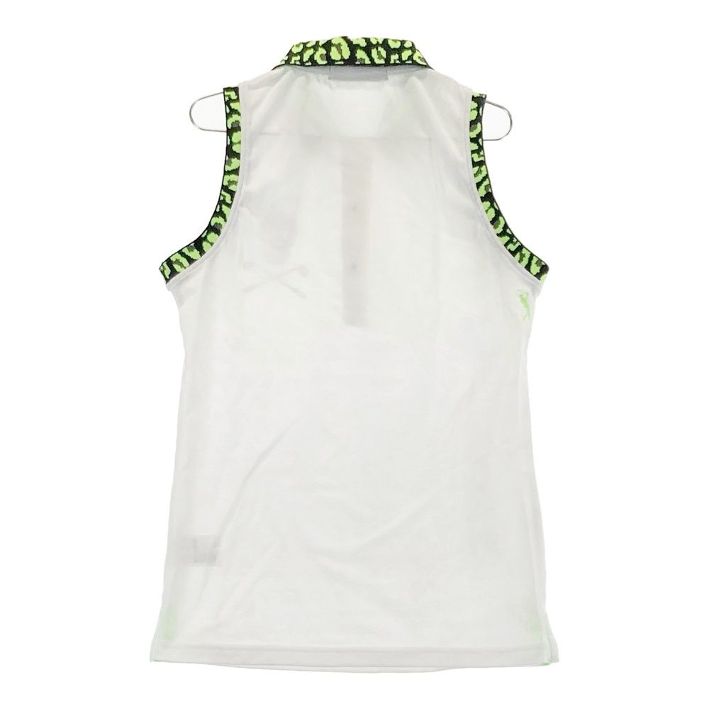 サイズ S MARK-LONA マークアンドロナ ノースリーブポロシャツ レオパード柄 ホワイト系 240101538085 ゴルフウェア レディース ストスト