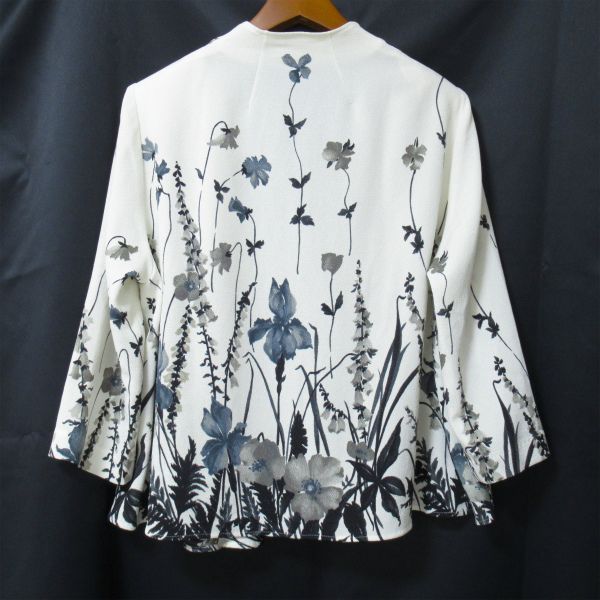 anc ヒトシタムラ HITOSHI TAMURA カーディガン 白 グレー 緑系 青系 ちりめん 花柄 レディース 959316