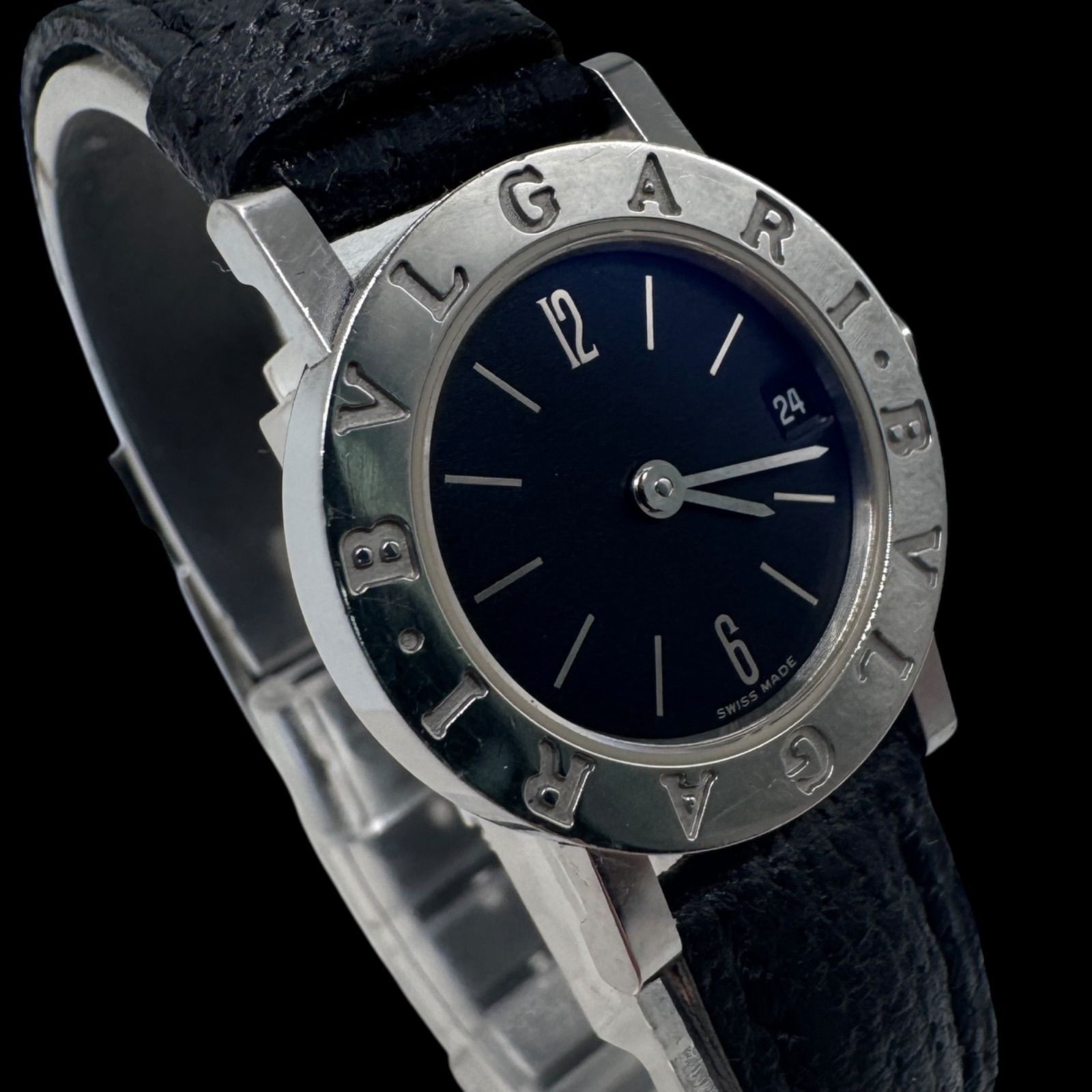 新品電池稼働 良品 BVLGARI ブルガリブルガリ ブラック文字盤