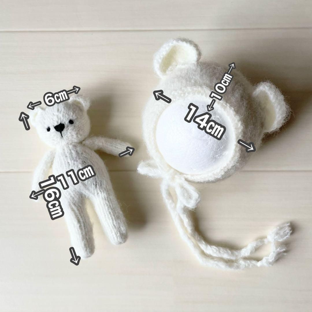 3ヶ月ふわふわアイボリー♪うさぎ耳帽子とロンパース ハーフ