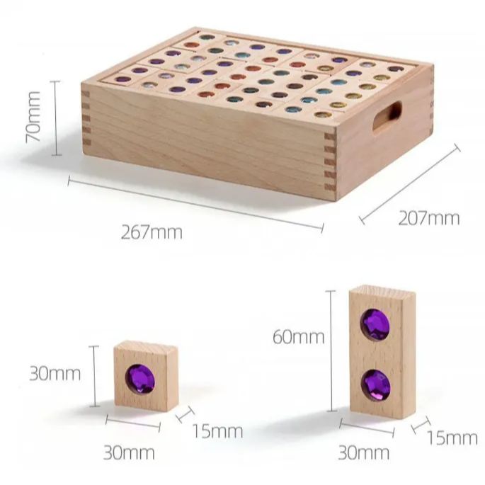 ジュエル積み木 宝石積み木 木製積み木 128ピース 大容量 木製ケース