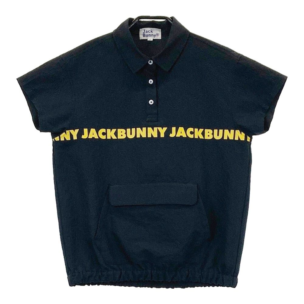 新品　ジャックバニー　ポロシャツ　ハーフジップ　半袖　ブラック　サイズ1 サイズ：0 JACK BUNNY ジャックバニー 半袖ポロシャツ シア