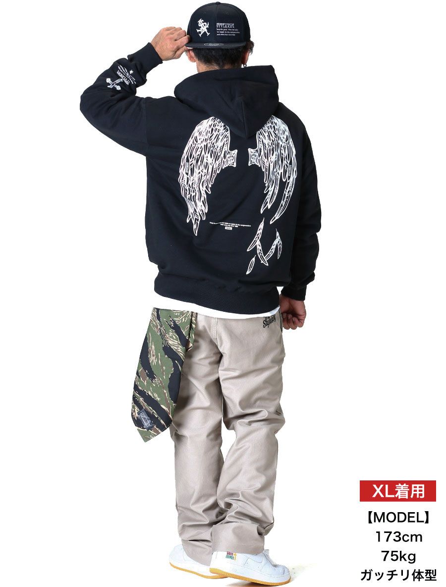 STYLEKEY CLASSIC LABEL(スタイルキー クラシック・レーベル) スウェットパーカー FALLEN ANGEL HOOD SWEAT(SK99CL-SWH18) ストリート系 バンド 堕天使の羽 翼