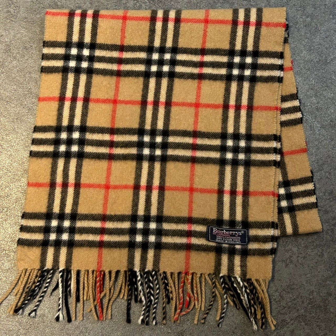 Burberry's カシミヤ100% マフラー チェック柄 茶色 BURBERRY