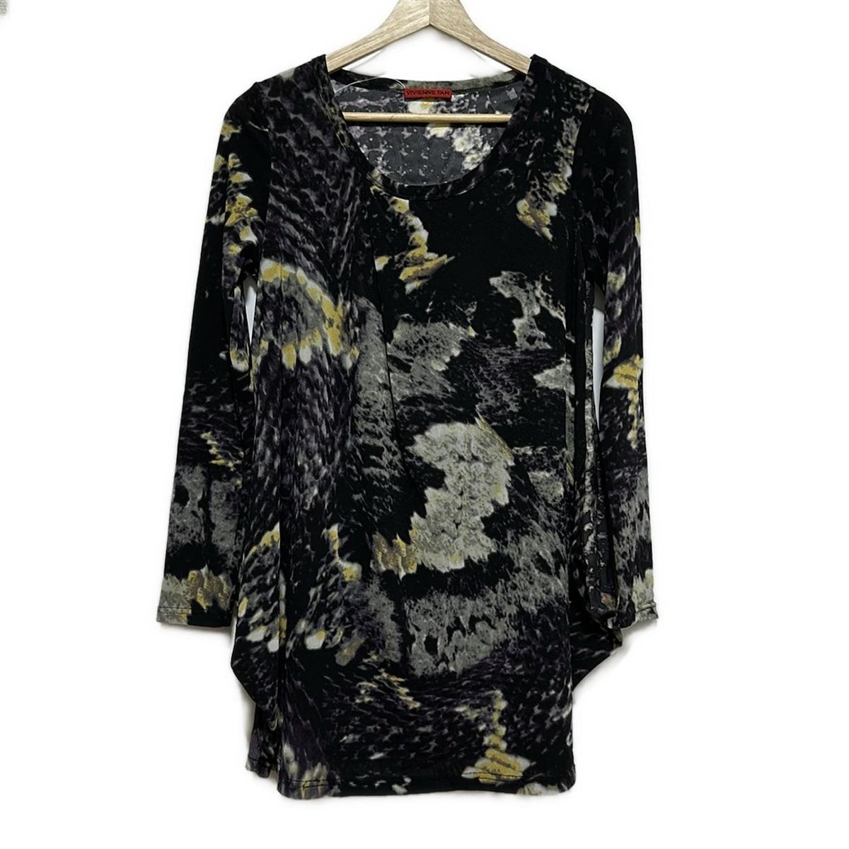 VIVIENNE TAM ヴィヴィアンタム チュニック サイズ0 XS レディース - 黒×パープル×マルチ 長袖