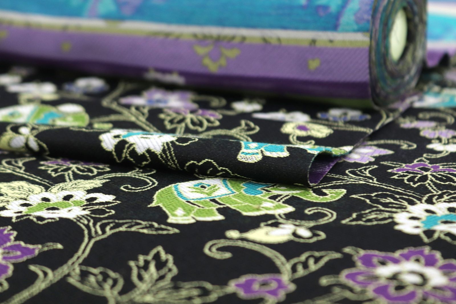 S*）様 【未使用＊仕立て上がり】京都老舗工房 岡重＊九寸名古屋帯＊全通＊花丸詰 ona4544 京都老舗工房 岡重 全通 九寸 名古屋帯 象更紗 仕立て付き 2