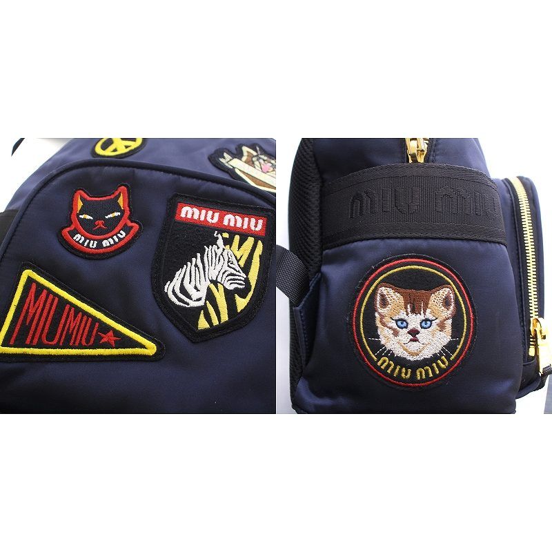 miumiu キャット　ワッペンリュック miumiu キャット ワッペンリュック - メルカリ