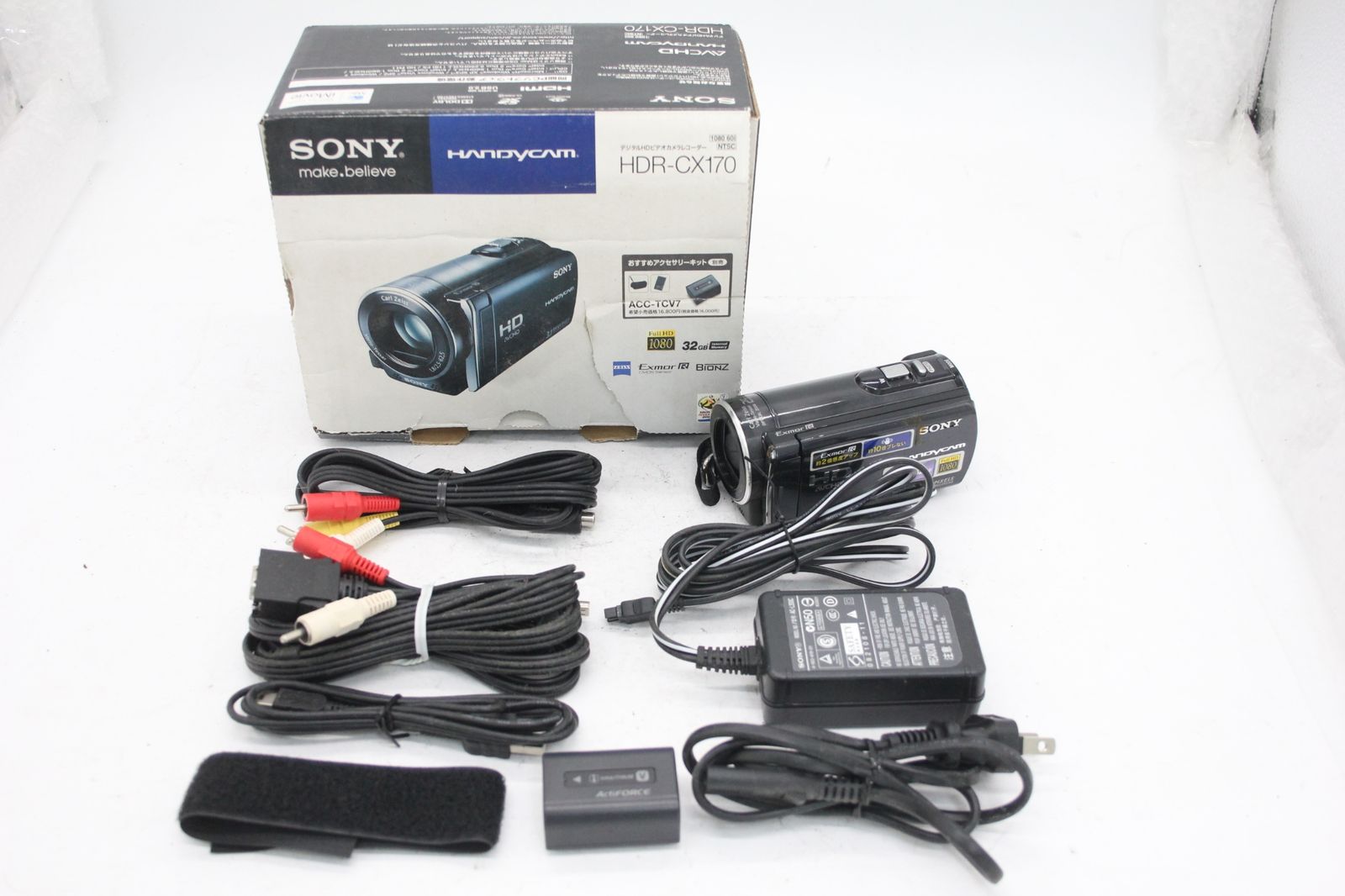【返品保証】 【録画再生確認済み】ソニー Sony HANDYCAM HDR-170 ブラック バッテリー 元箱付き ビデオカメラ v1325