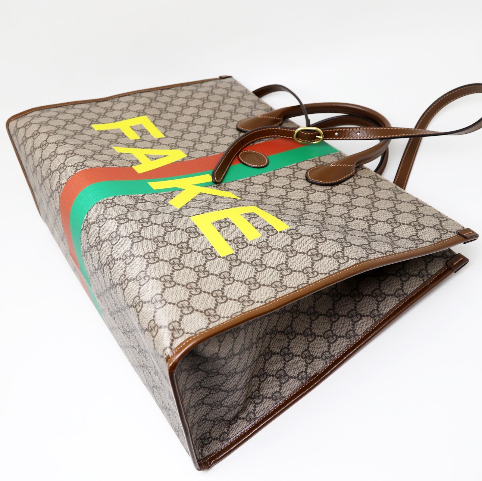 グッチ GGスプリーム FAKE NOT 2WAY ラージトートバッグ